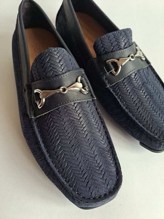 NEW Montemario Men\'s Blue Suede Leather Slip on Loafers Moccasin Shoes main image 7